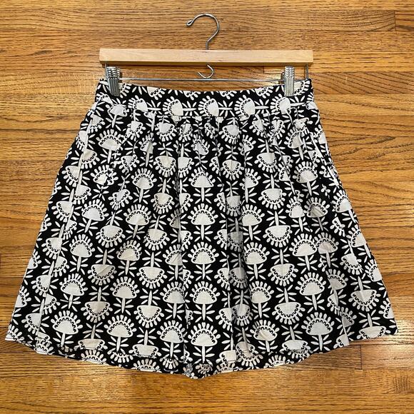 CYNTHIA by Cynthia Rowley B/W Cotton Skirt Sz 4 w 100% Cotton Lining - Picture 6 of 9